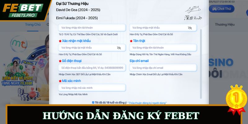 Đọc yêu cầu và mau chóng đăng ký FEBET